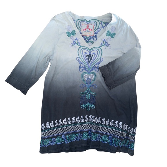 Johnny Was Los Angeles Blue To Grey Ombre Dress - Picture 2 of 15